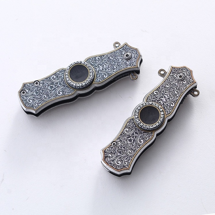 mini 3D printing Fingertip gyroscope folding small survival pocket knife