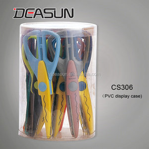 Craft Zig Zag Wave Scissors Paper Shearing Plastic Handle Student Scissors