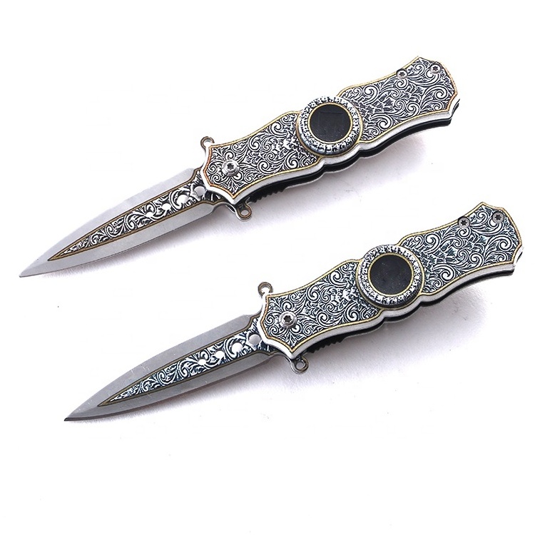 mini 3D printing Fingertip gyroscope folding small survival pocket knife