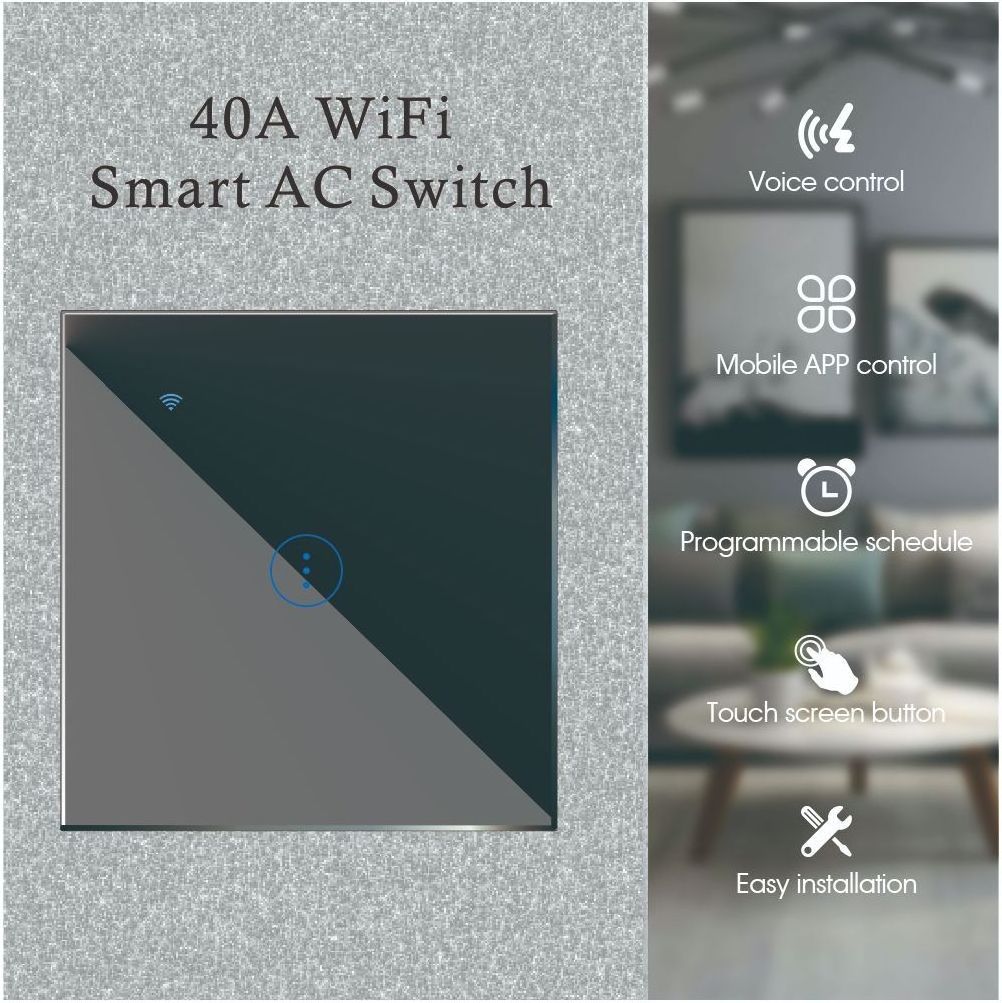 Tuya Smart Air Conditioner Switch WiFi Water Heater Smart Switch 40A Alexa Google Siri Voice Remote Control Smart Home System