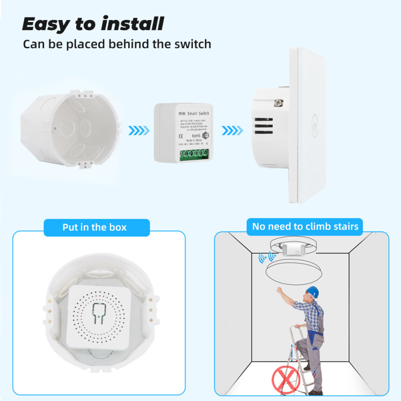 Tuya 16A DIY WiFi Mini module switch 2 Way Smart Home Automation relay Module Works with Smart Life App Alexa Google Home