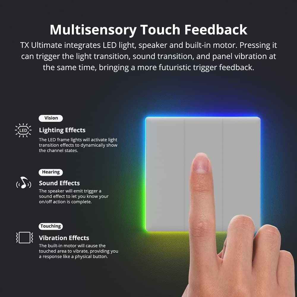 SONOFF TX T5 86 Series Smart LED Light Wall Switch Ultimate Full Touch WIFI Button Alexa EU Compatible 240v PC Material Home Use