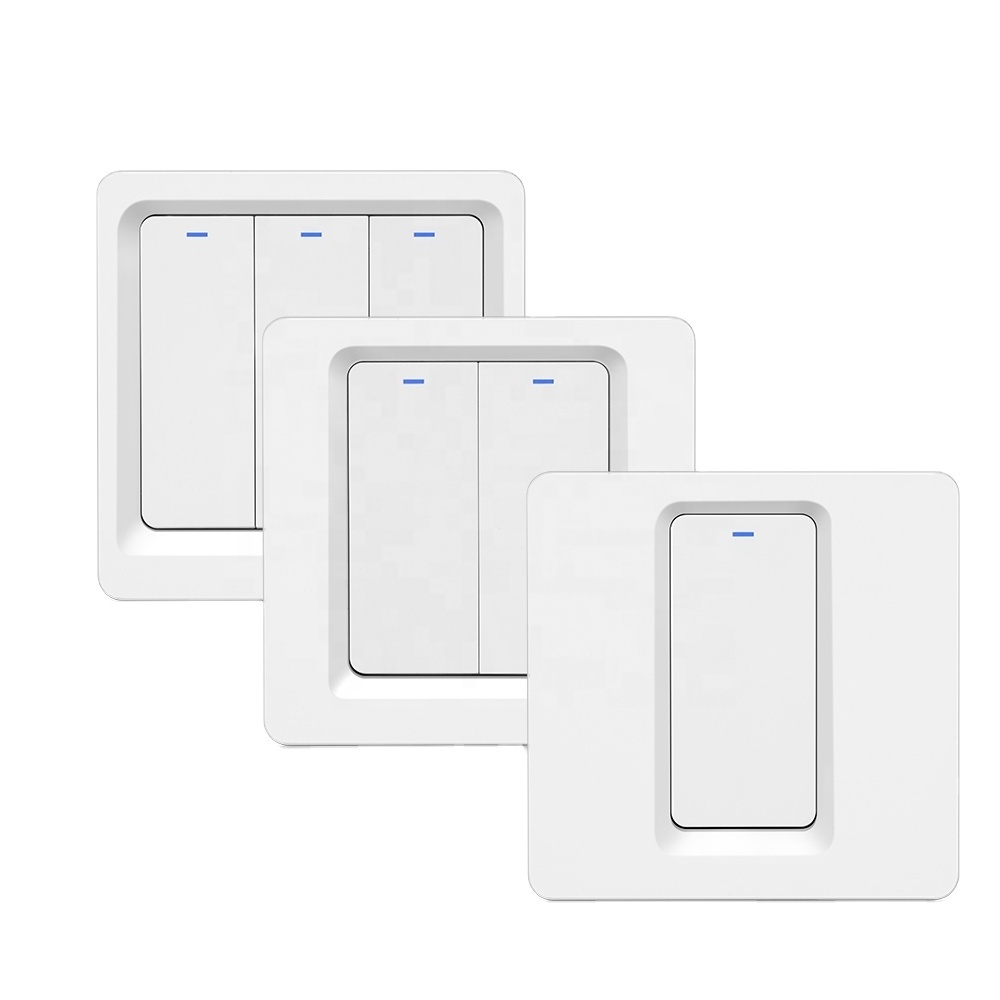 Tuya Smart 1/2/3gang WiFi Push Button Wall Light Switch Key Switch Timer App Remote Control Work With Google Alexa Smart Home