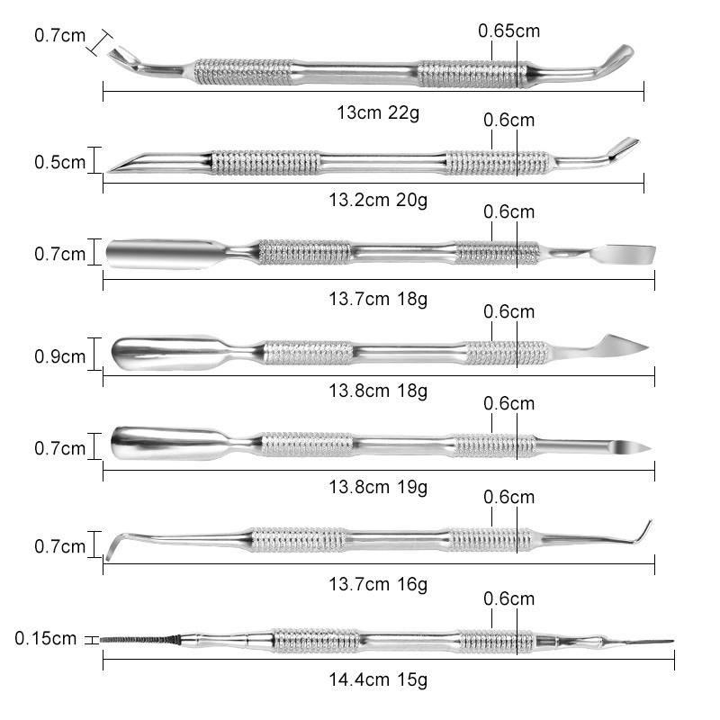 Wholesale Professional Nail Supplies Double Sided Stainless Steel Tools Best Cuticle Pusher Trimmer Callus Remover Dead Skin