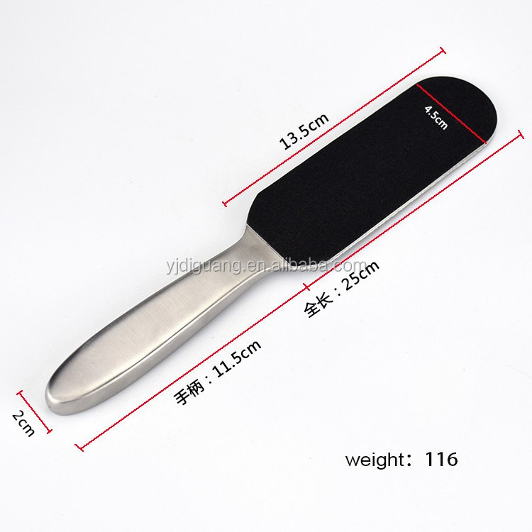 High Quality 9.8 Inch Stainless Steel Pedicure Foot File Wholesale Callus Remover with Replaceable Sand Paper Personal Care