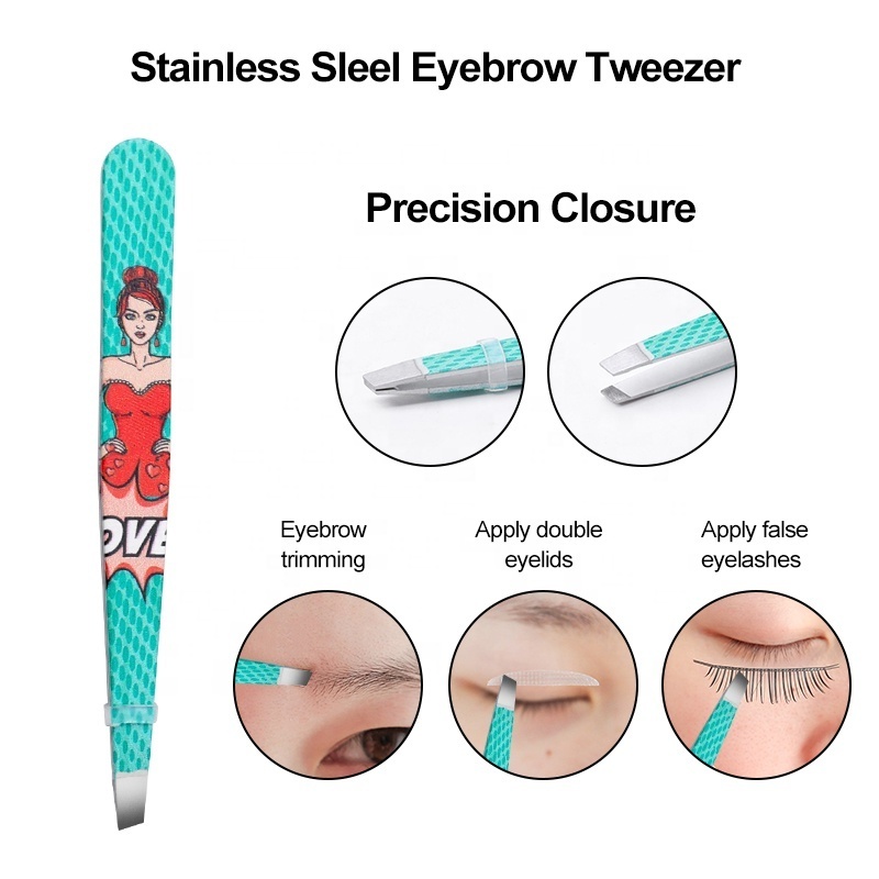 High Quality Stainless Steel Eyebrow Scissor and Eyelash Tweezers Set Custom Logo Woman's Makeup Trimmer Shaper Razors