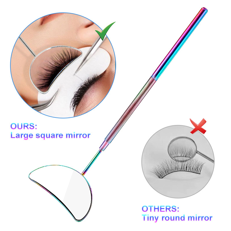 Professional Stainless Steel Lash Mirror for Eyelash Extensions Pocket Cosmetic Makeup Accessory