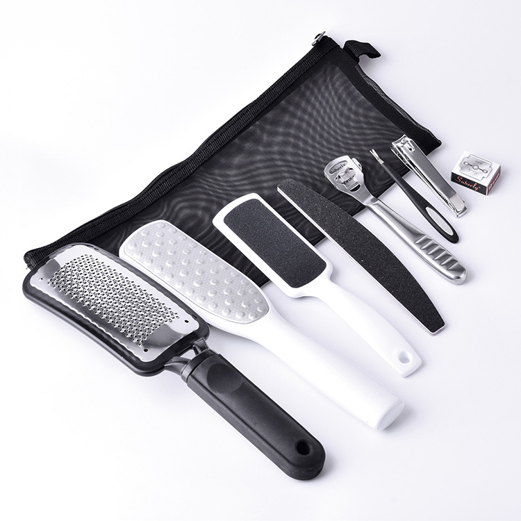 New arrival Pedicure Rasp Foot File Callus Remover 8 in 1 Pedicure Sets for Removing Hard Skins and Cracked Skin Corns