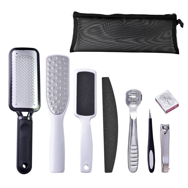 New arrival Pedicure Rasp Foot File Callus Remover 8 in 1 Pedicure Sets for Removing Hard Skins and Cracked Skin Corns