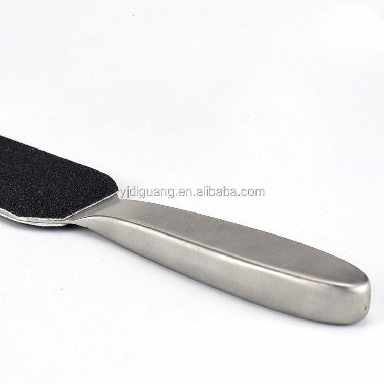 High Quality 9.8 Inch Stainless Steel Pedicure Foot File Wholesale Callus Remover with Replaceable Sand Paper Personal Care