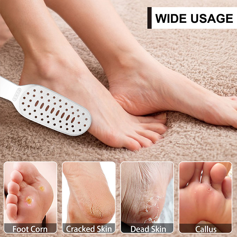 New Professional Double-Sided Nickel Pedicure Rasp Stainless Steel Foot File Scraper and Callus Remover for Foot Care