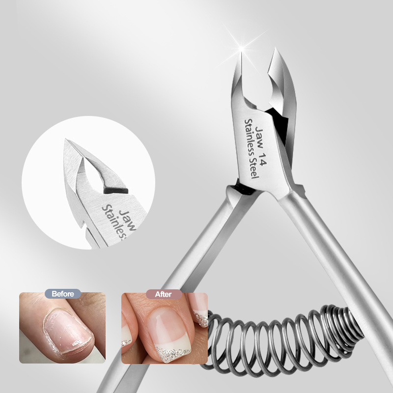 Professional nail art tools high quality stainless steel double spring  cuticle  nippers  korea cuticle nipper with box