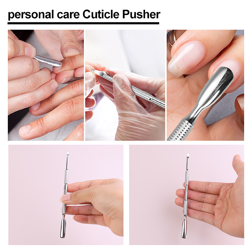 Professional Double-Sided Stainless Steel Nail Trimmer Best Cuticle Pusher Manicure Dead Skin Removal Salons-New Nail Supplies