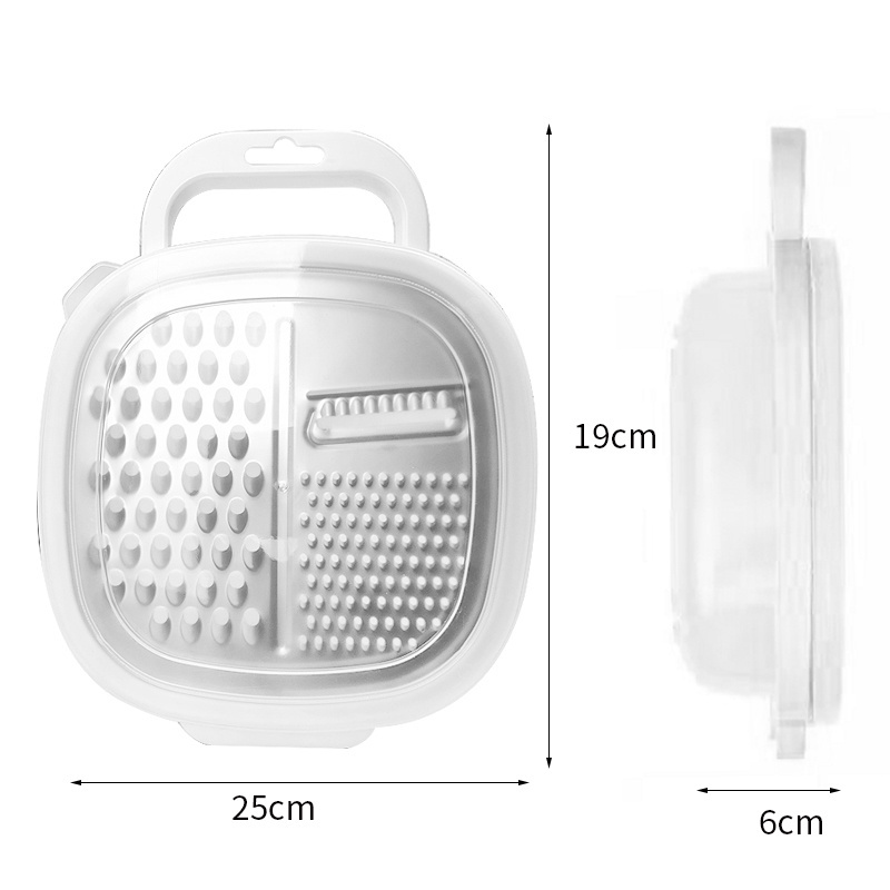 Multifunctional 3 in 1 Stainless Steel Grater With Container Kitchen Vegetable Garlic Ginger Cheese Slicer Grater