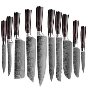 XITUO Kitchen Knives Set 8 inch Chef knife 440C High Carbon Stainless Steel Damascus Laser Pattern Slicing Santoku knife New