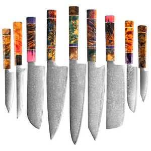 Damascus Kitchen Knife Set  Full Tang Quenching forgingJapanese Damascus Steel Knife vg10 Cooking Fillet Fish Chef Knife