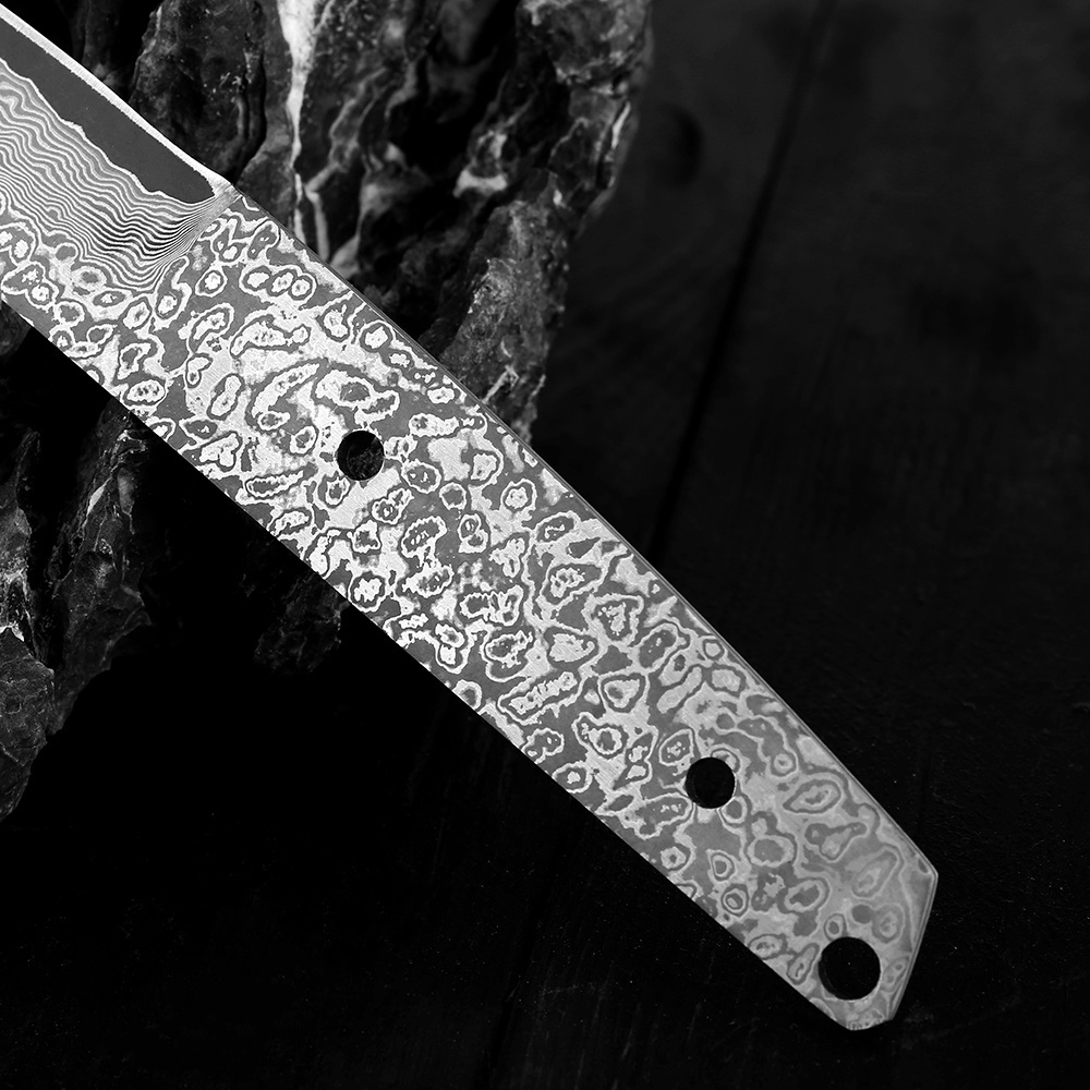 Hand Forged Damascus Steel Blank Blade Tactical Hunting Knife Camping Blade Damascus Blade Billet Handmade Knife Making Supply