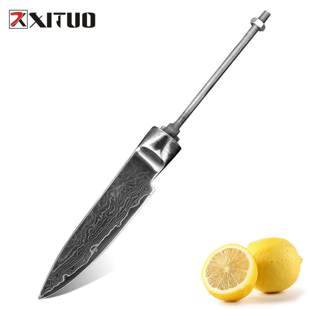 XITUO Diy Knife Blanks Japanese Damascus Steel Blanks Paring Peeling Steak Vegetable Carving Fruit Utility Blade Knife Blanks