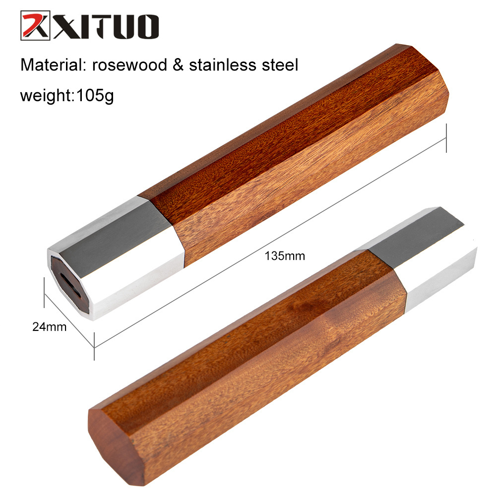 XITUO DIY Knives Handle Kitchen Knife Octagonal Wooden Handle Chef Santoku Handmade knives making Parts supplies