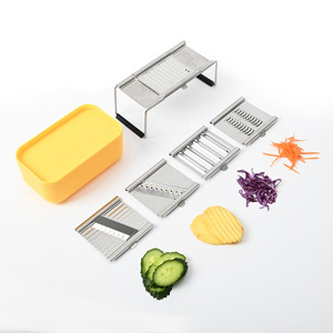 Stainless steel handheld box grater chopper slicer for cheese onion food vegetable tomato with container