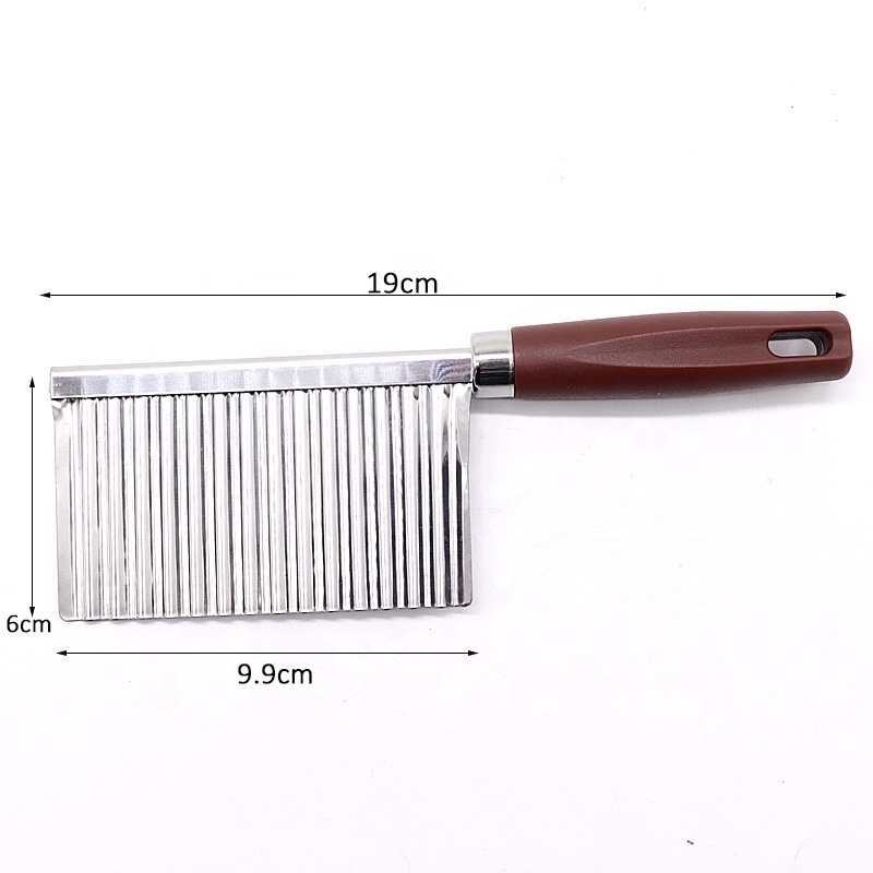 stainless steel vegetable potato cucumber carrot crinkle cutter knife wavy chopper slicer cut knife