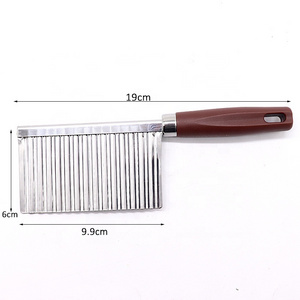 stainless steel vegetable potato cucumber carrot crinkle cutter knife wavy chopper slicer cut knife