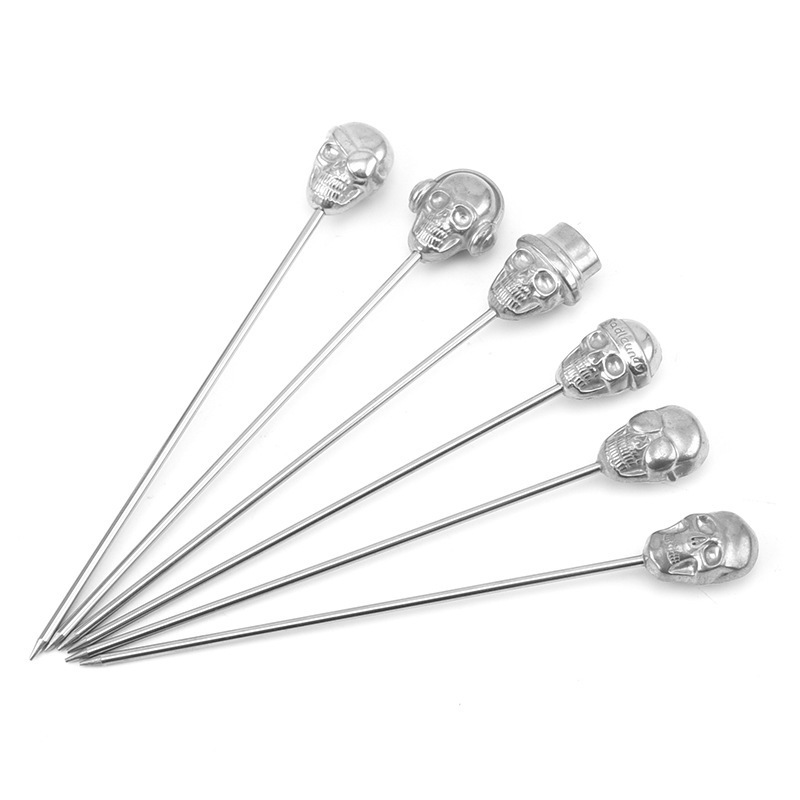 8 New Style Stainless Steel Cocktail Picks Reusable Olive Stuffers Martini Picks set