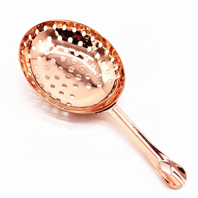 High quality stainless steel copper plating bar tools Julep cocktail strainer skimmer