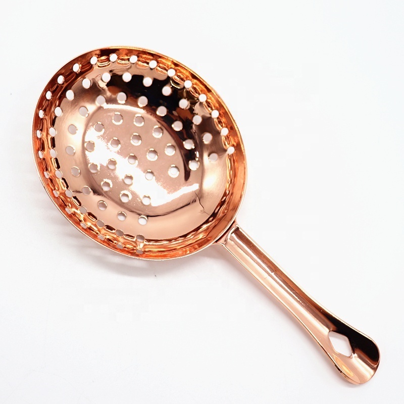 High quality stainless steel copper plating bar tools Julep cocktail strainer skimmer