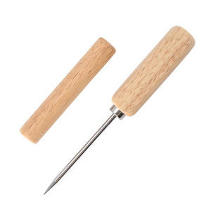 stainless steel ice pick with wood cover