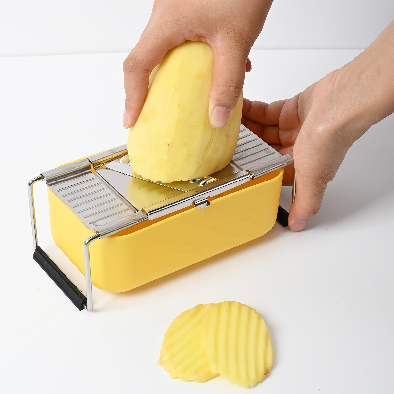 Stainless steel handheld box grater chopper slicer for cheese onion food vegetable tomato with container