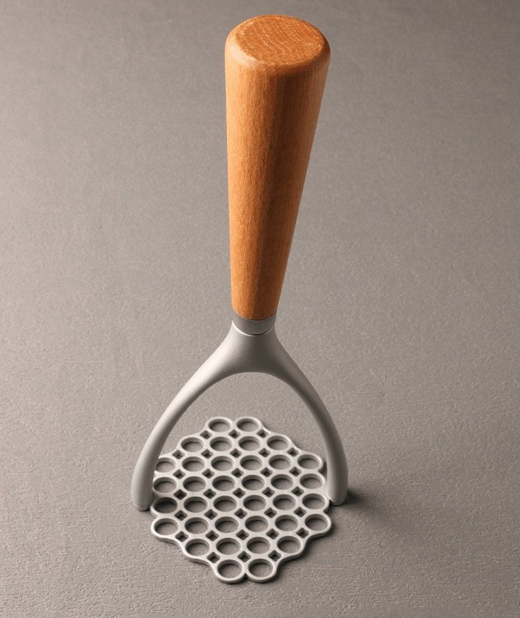 Kitchen Accessories Metal Potato Masher with Wood Handle for Fruit And Vegetable Mud