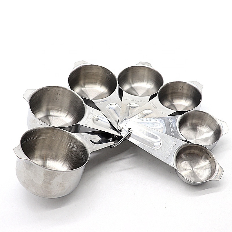 Stainless steel measuring cups and spoons set for kitchen baking