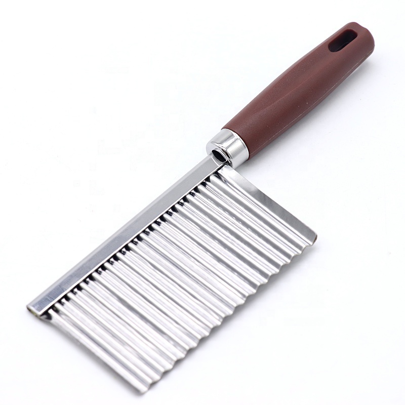 stainless steel vegetable potato cucumber carrot crinkle cutter knife wavy chopper slicer cut knife