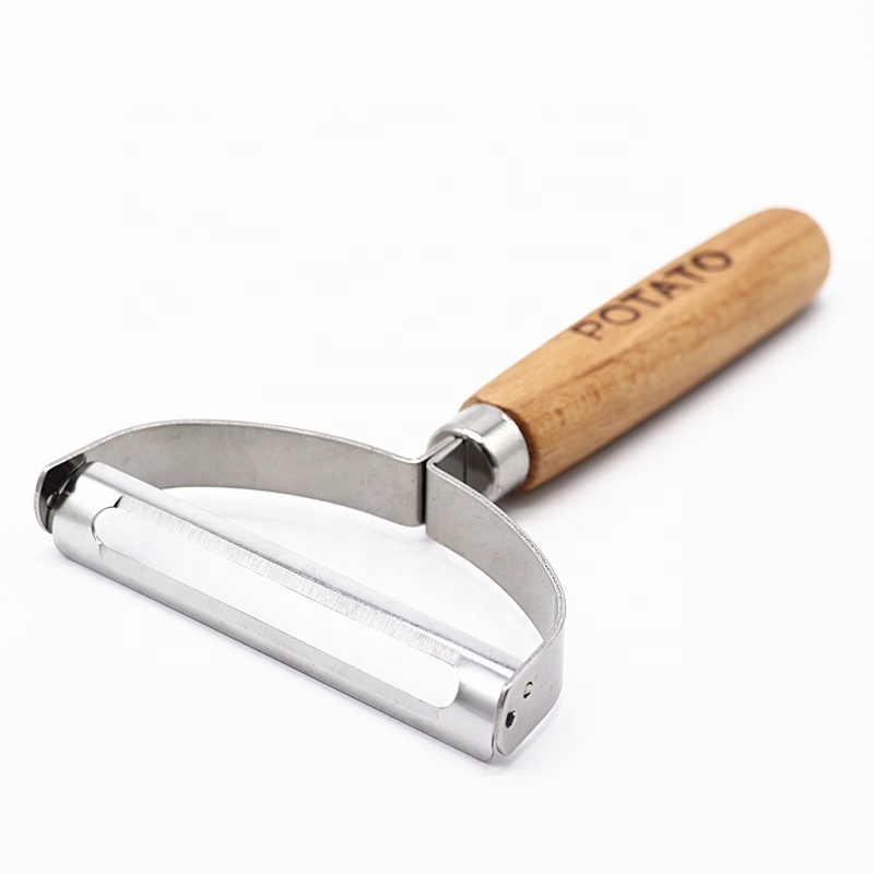 High quality kitchen gadgets manual cabbage vegetable slicer cutter peeler with wooden handle