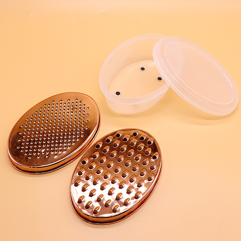 Multifunctional manual stainless steel copper cheese grater with BPA-free airtight storage container and cover