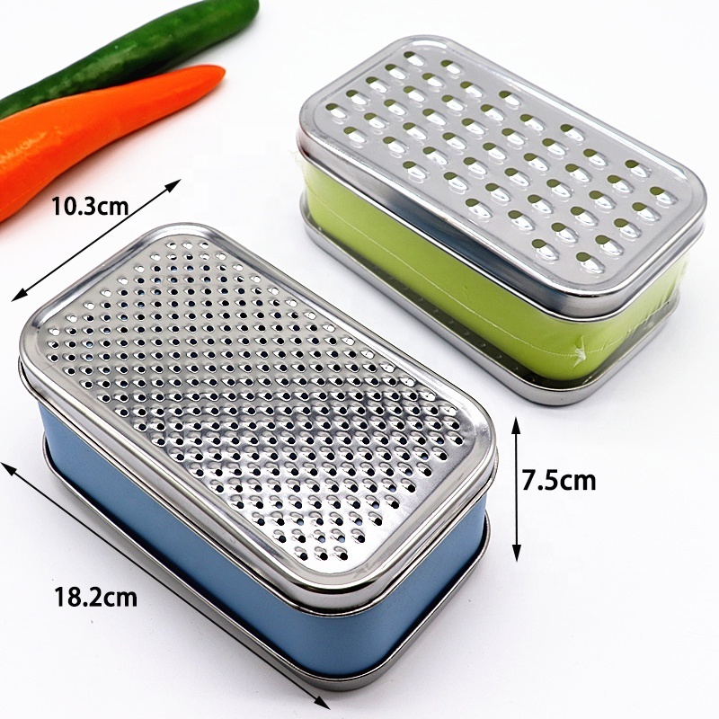 Professional Multi Fruit Vegetable Cheese Grater Zester With Container Box And Exchangeable Blade Kitchen Accessory