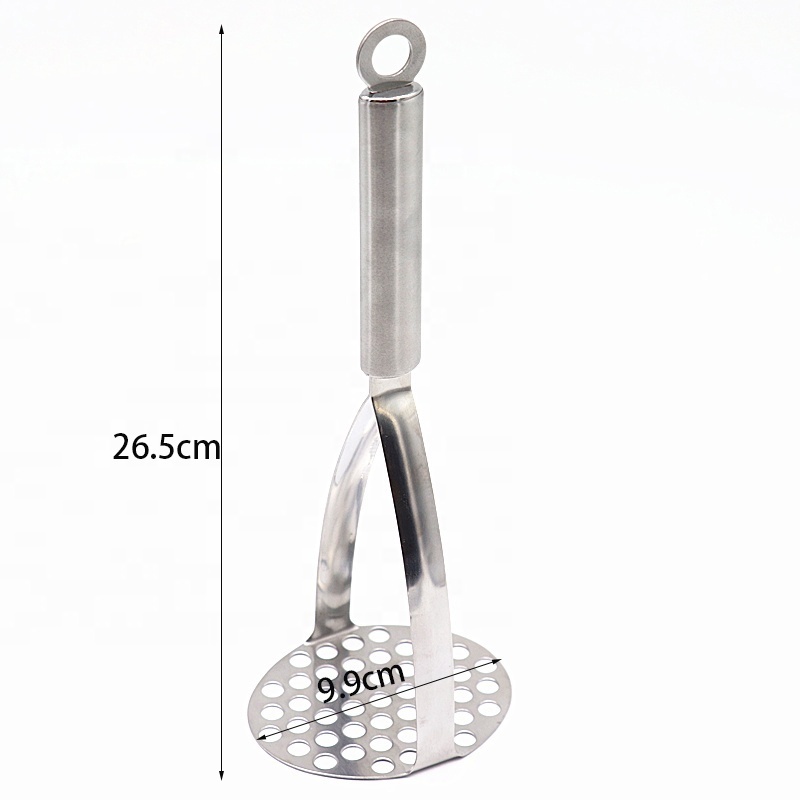 stainless steel heavy duty potato masher and ricer with smooth grip perfect for pressing bean vegetable fruits and baby food