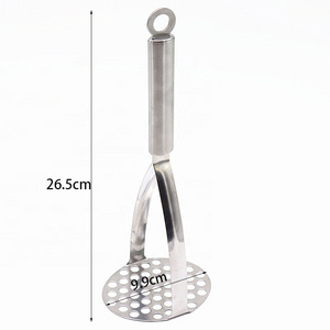 stainless steel heavy duty potato masher and ricer with smooth grip perfect for pressing bean vegetable fruits and baby food