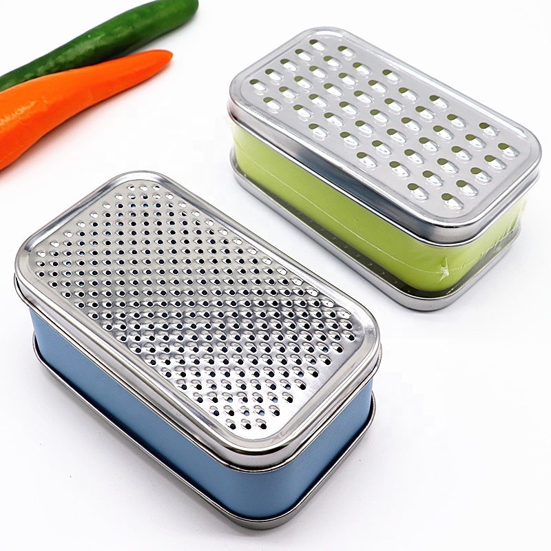 Professional Multi Fruit Vegetable Cheese Grater Zester With Container Box And Exchangeable Blade Kitchen Accessory