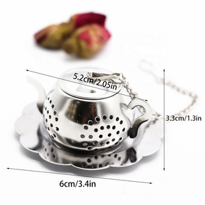 Creative design Stainless steel loose leaf tea infuser pot with drip tray