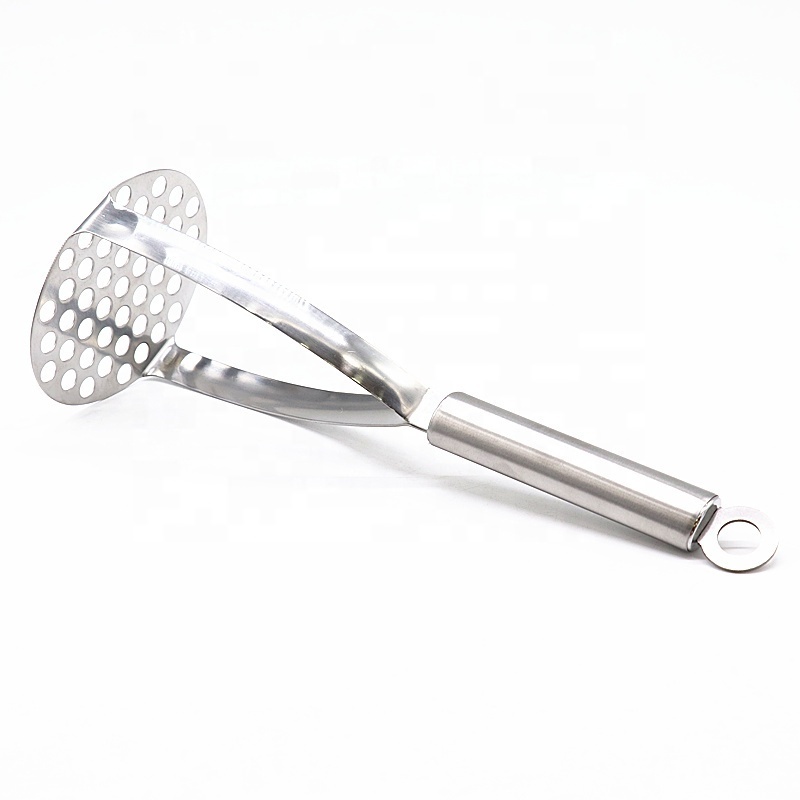 stainless steel heavy duty potato masher and ricer with smooth grip perfect for pressing bean vegetable fruits and baby food