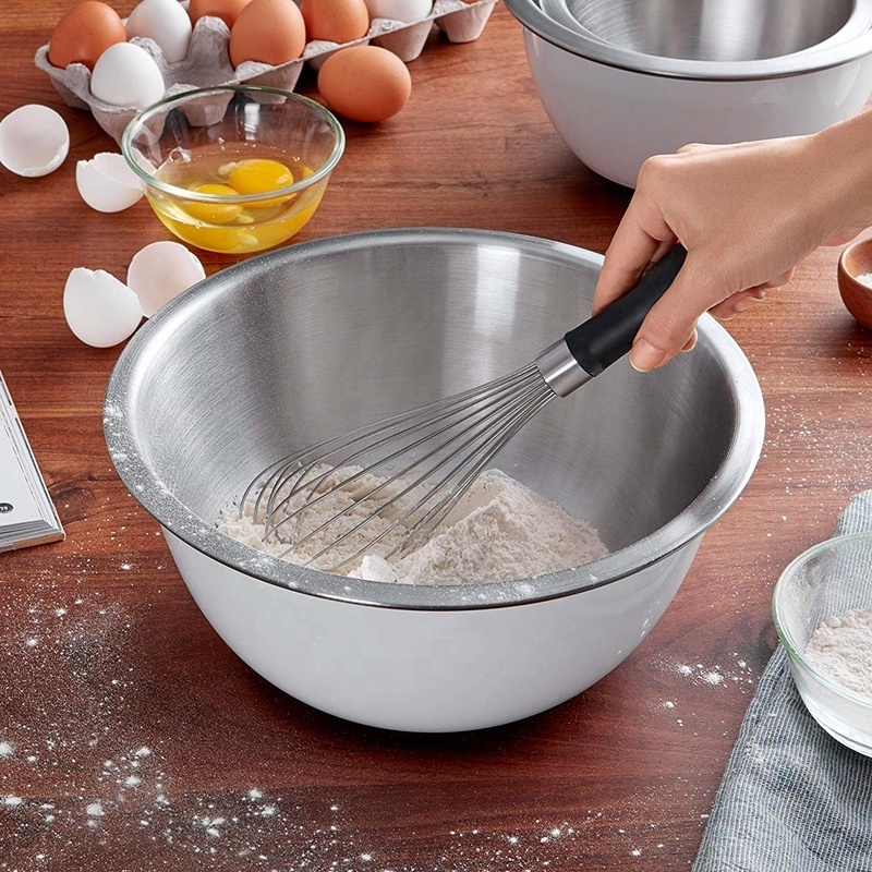 Manual hand held professional novelty 5 wire stainless steel silicone baking egg blender whisk beater mixer