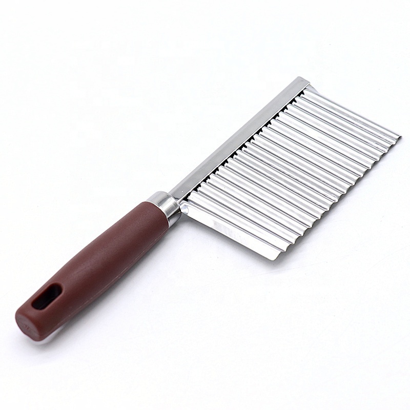 stainless steel vegetable potato cucumber carrot crinkle cutter knife wavy chopper slicer cut knife