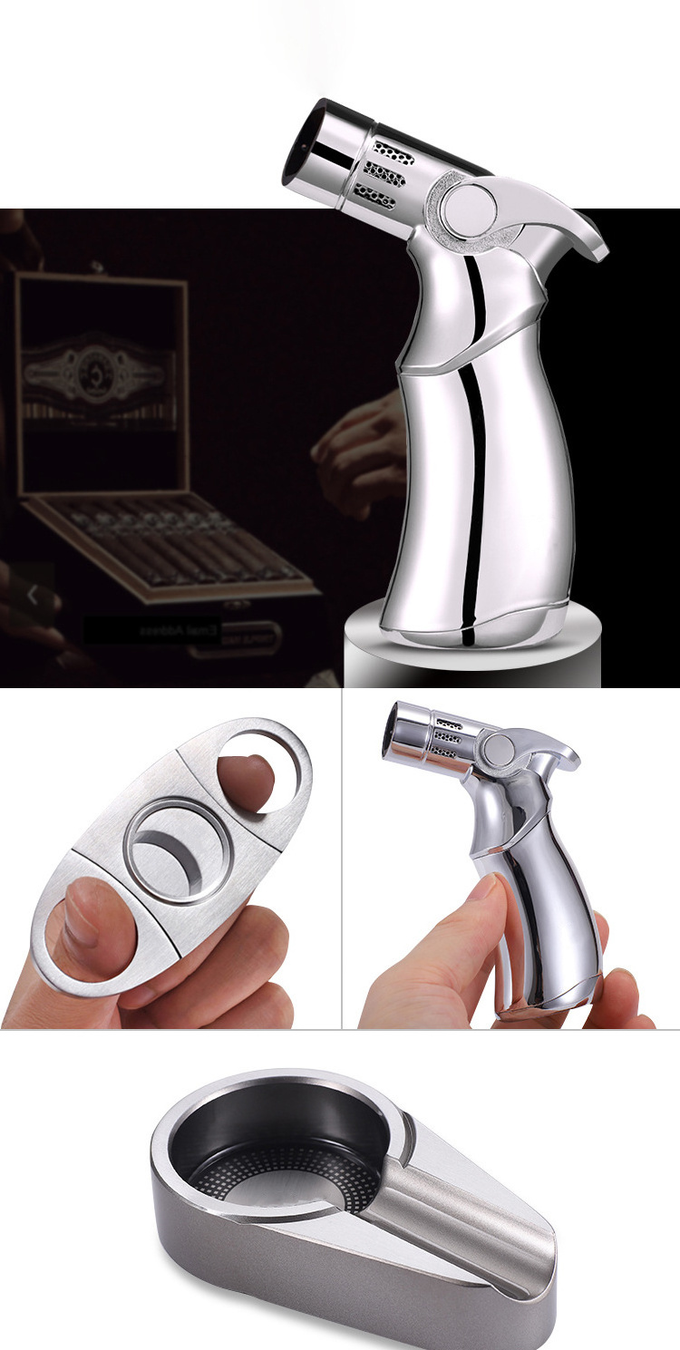 China High Quality Cigars Cutters WIth Lighter Torch Cigar Tools Gift Box Smoking Accessories