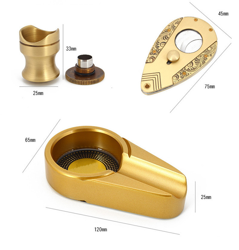 High Quality Multifunction Cigar Accessories With Lighter And Ashtray Professional Office Cigar Accessories Set