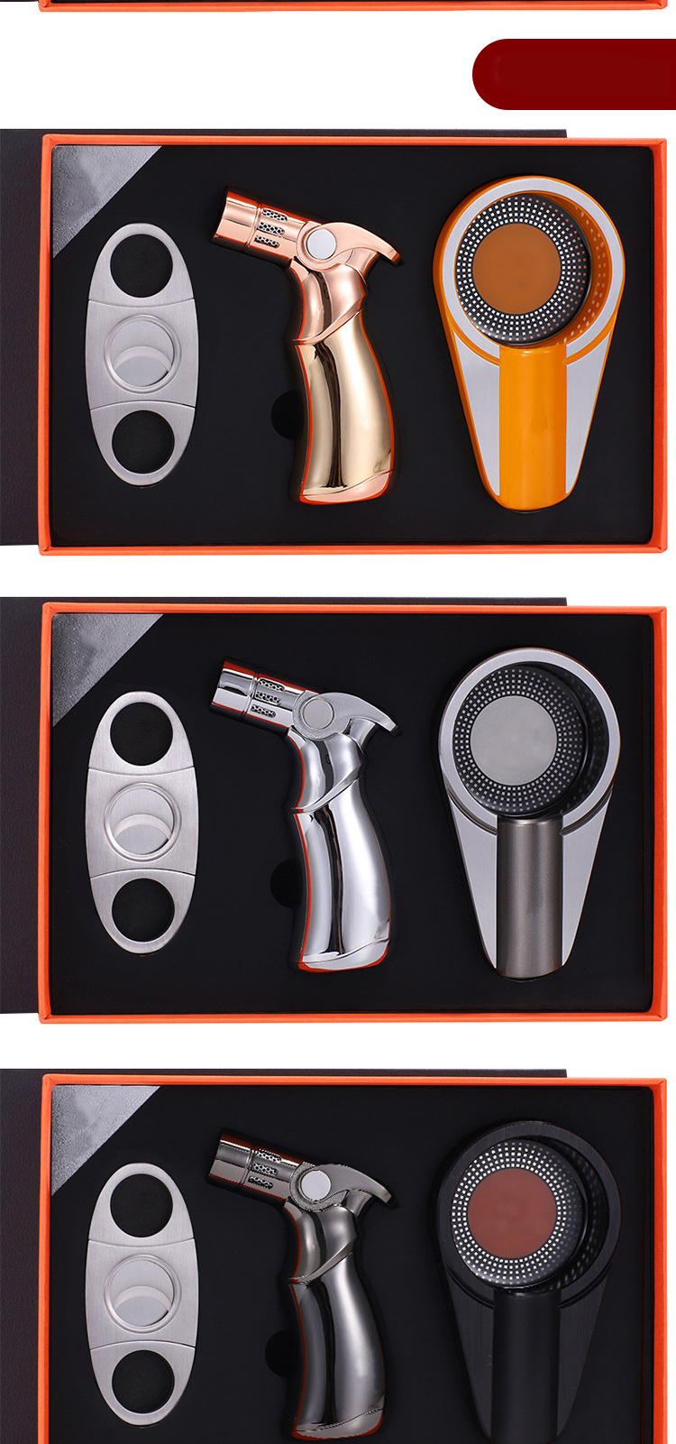 China High Quality Cigars Cutters WIth Lighter Torch Cigar Tools Gift Box Smoking Accessories