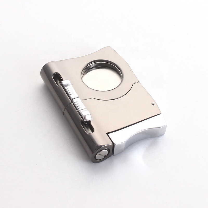 Hot Cigar Accesorios Stainless Steel Cigar Scissors Cutter With Cigar Drilling Sharp Cortapuros