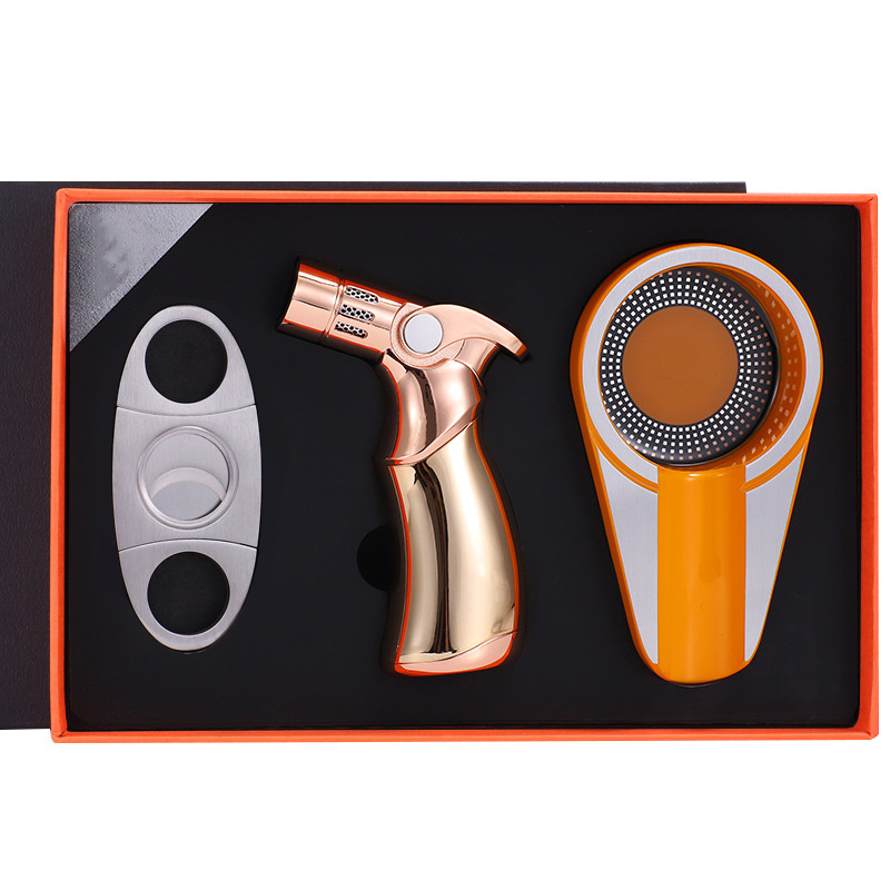 China High Quality Cigars Cutters WIth Lighter Torch Cigar Tools Gift Box Smoking Accessories