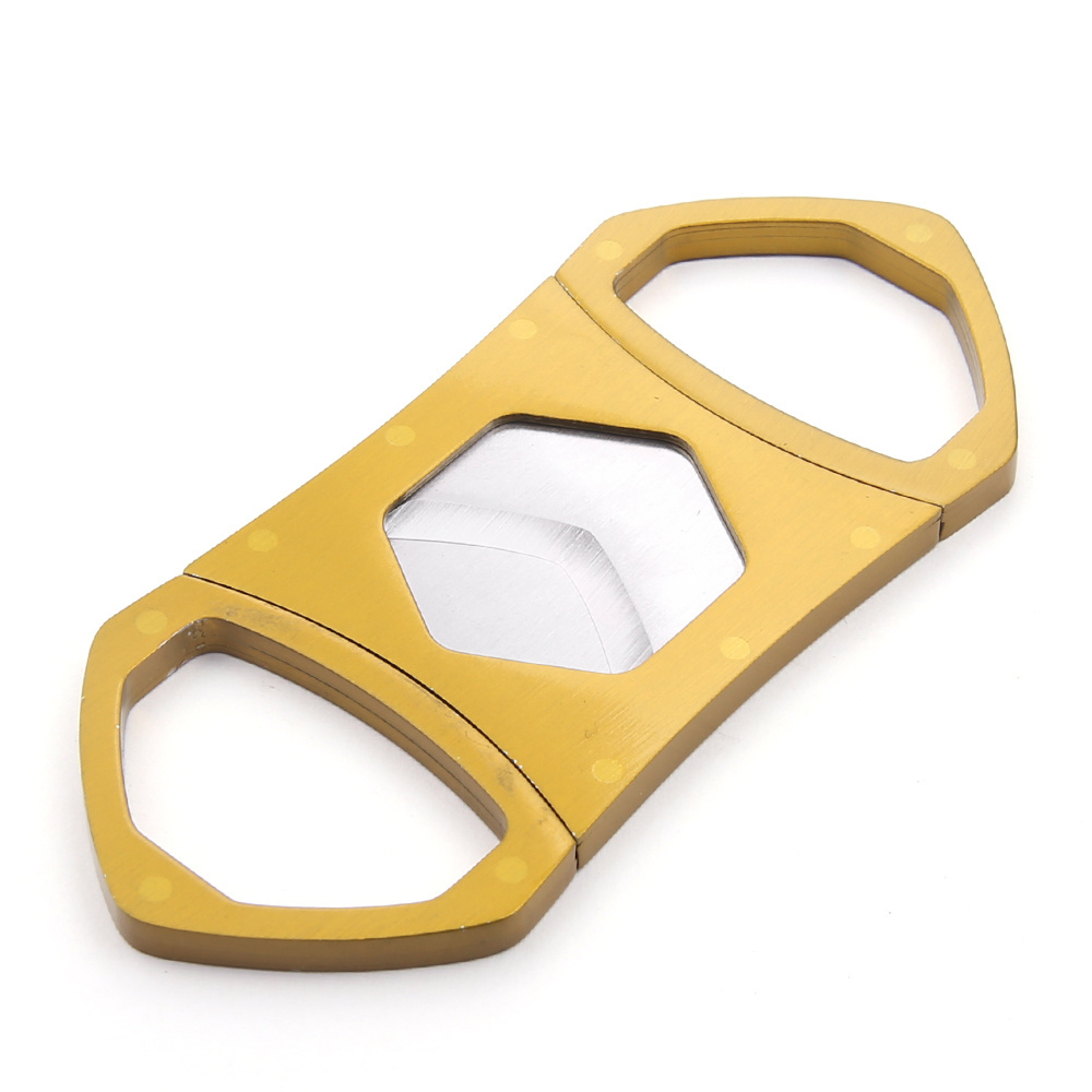 Custom Logo Stainless Steel Cigar Cutter Sharp V Cut Metal Durable Cigar Accessories